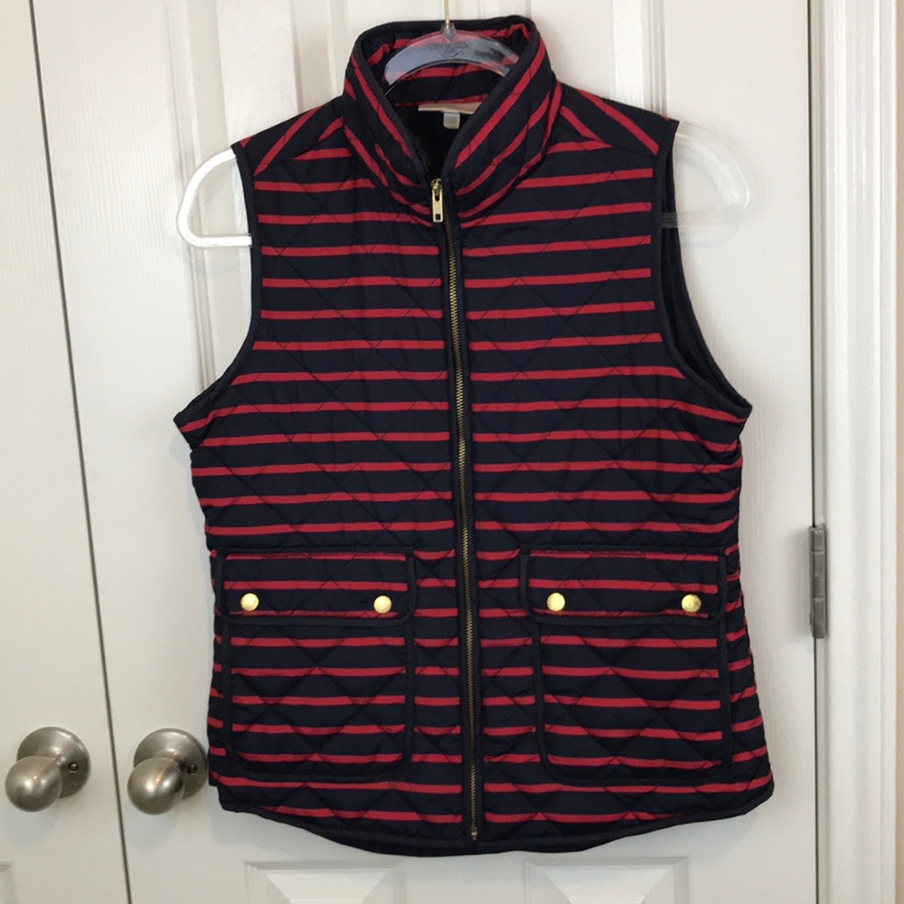 Kenar Zip Up Quilted Vest - Blue & Red Size S EUC